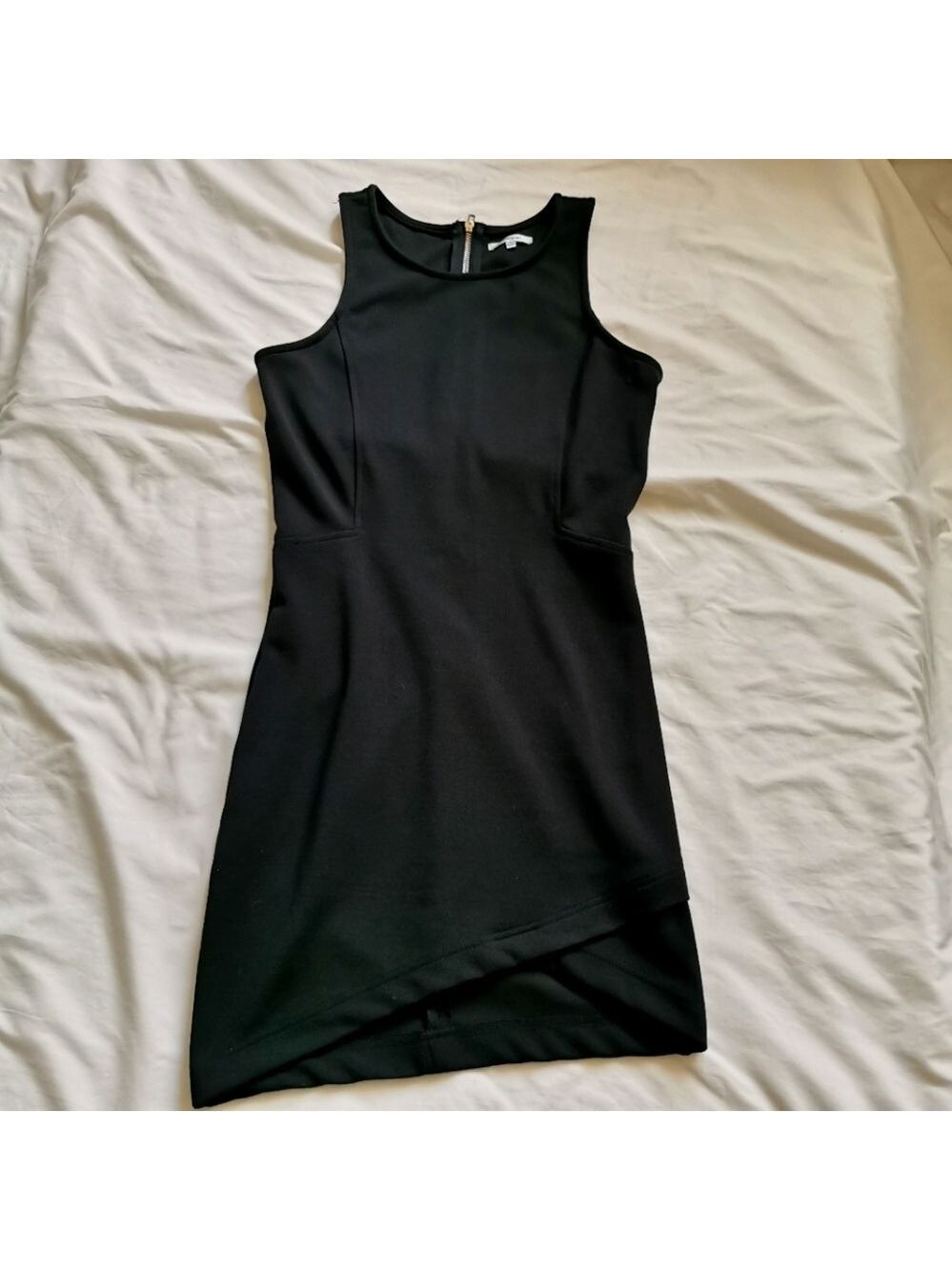 Fitted Little Black Dress With Gold Back Zipper